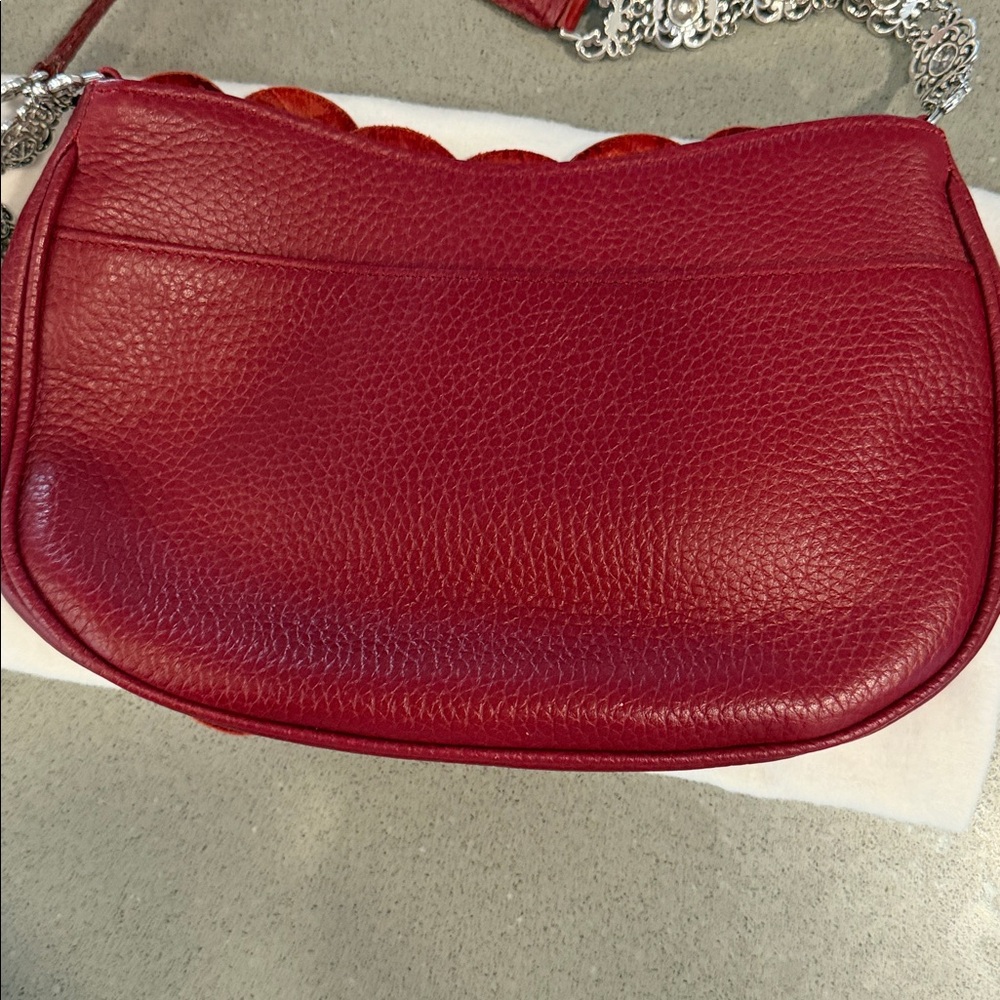 Brighton Red Textured Floral Shoulder Bag - Picture 2 of 3